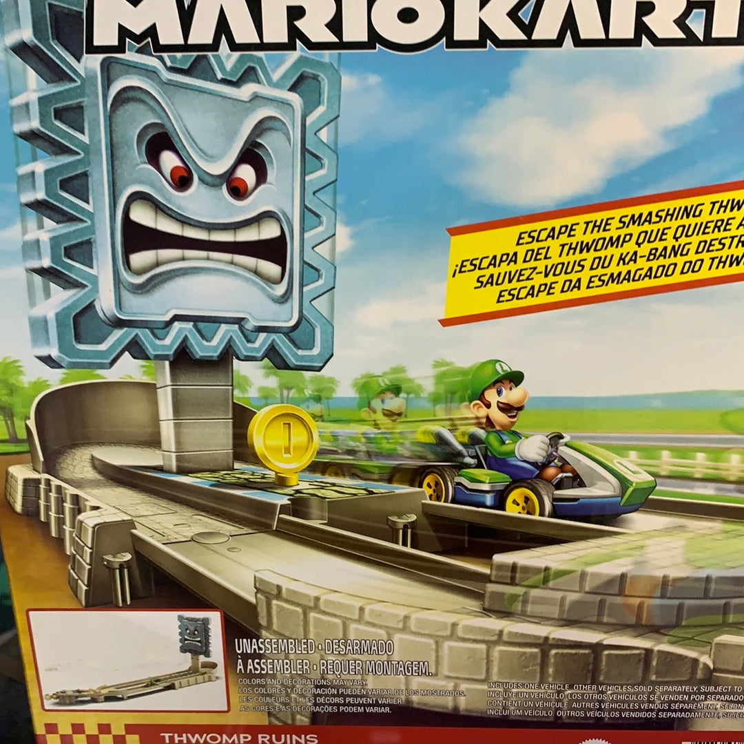 Hot Wheels Mario Kart Pista Ruina Thwomp Veiculo Luigi Gcp26