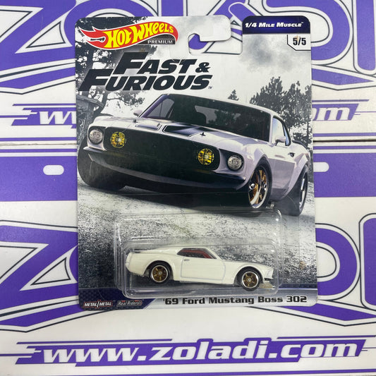 GBW89 1/64 FAST Y FURIOUS 69 FORD MUSTANG BOSS 302