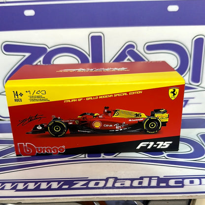 F1-75 Italian GP Charles Leclerc #16 Ferrari (CON CASCO Y ACRÍLICO) 2022