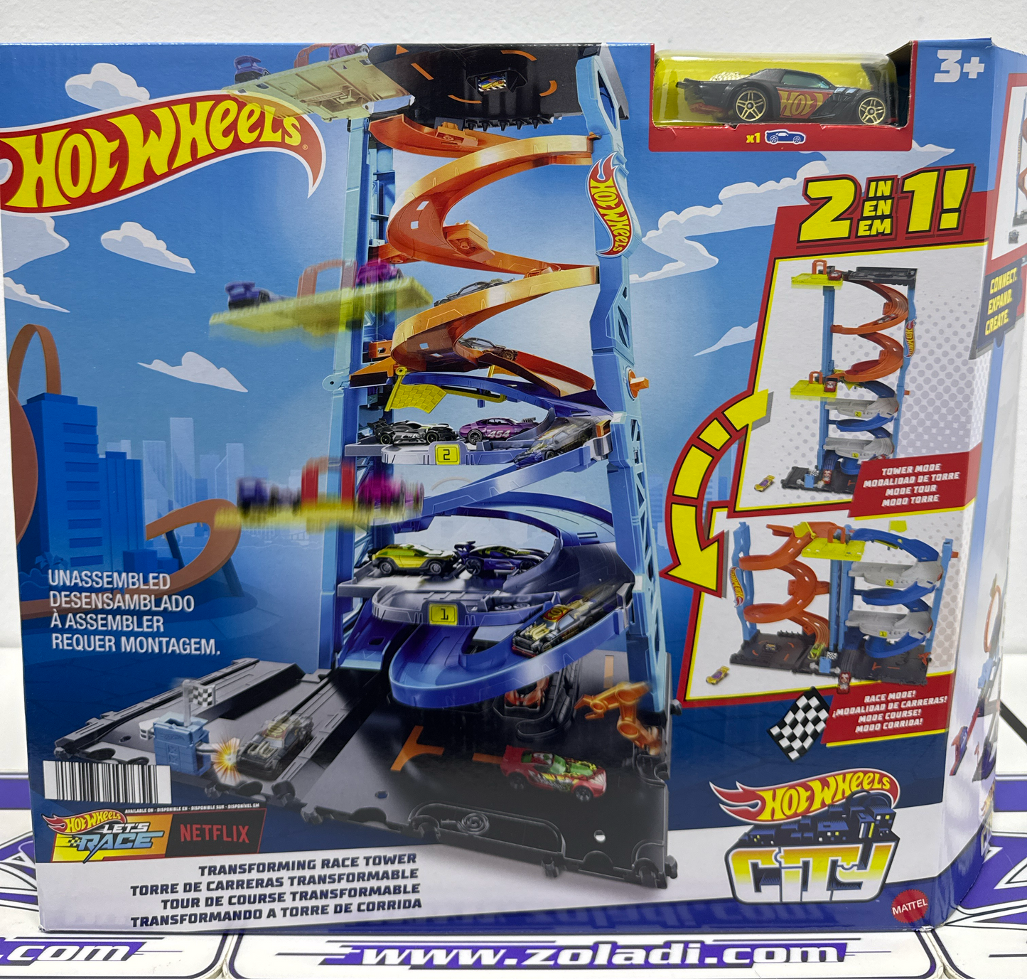 HKX43 TRANSFORMING RACE TOWER PISTA HOTWHEELS