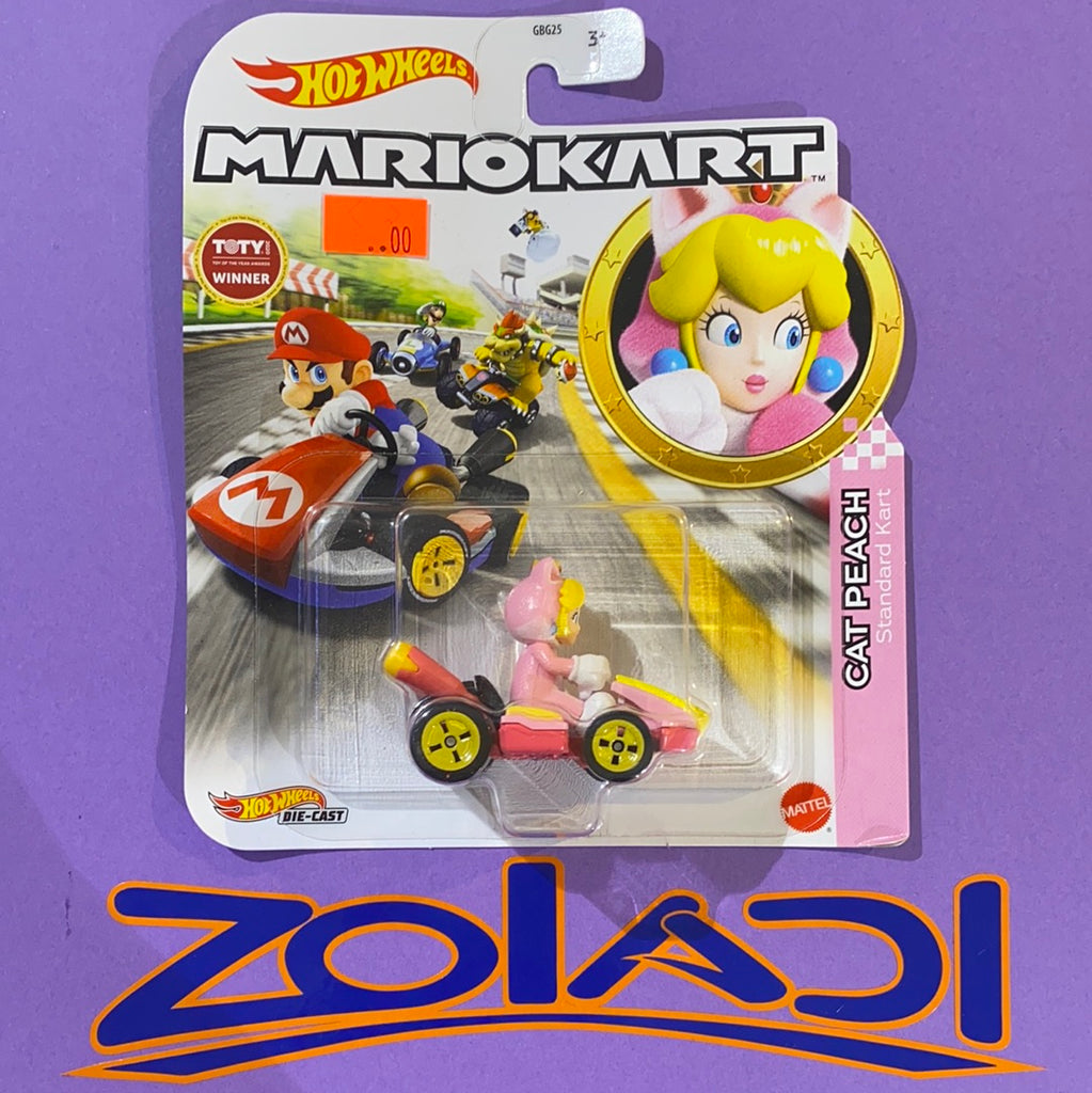 Cat Peach Hot Wheels Mario Kart - Mattel Gbg25-grn13