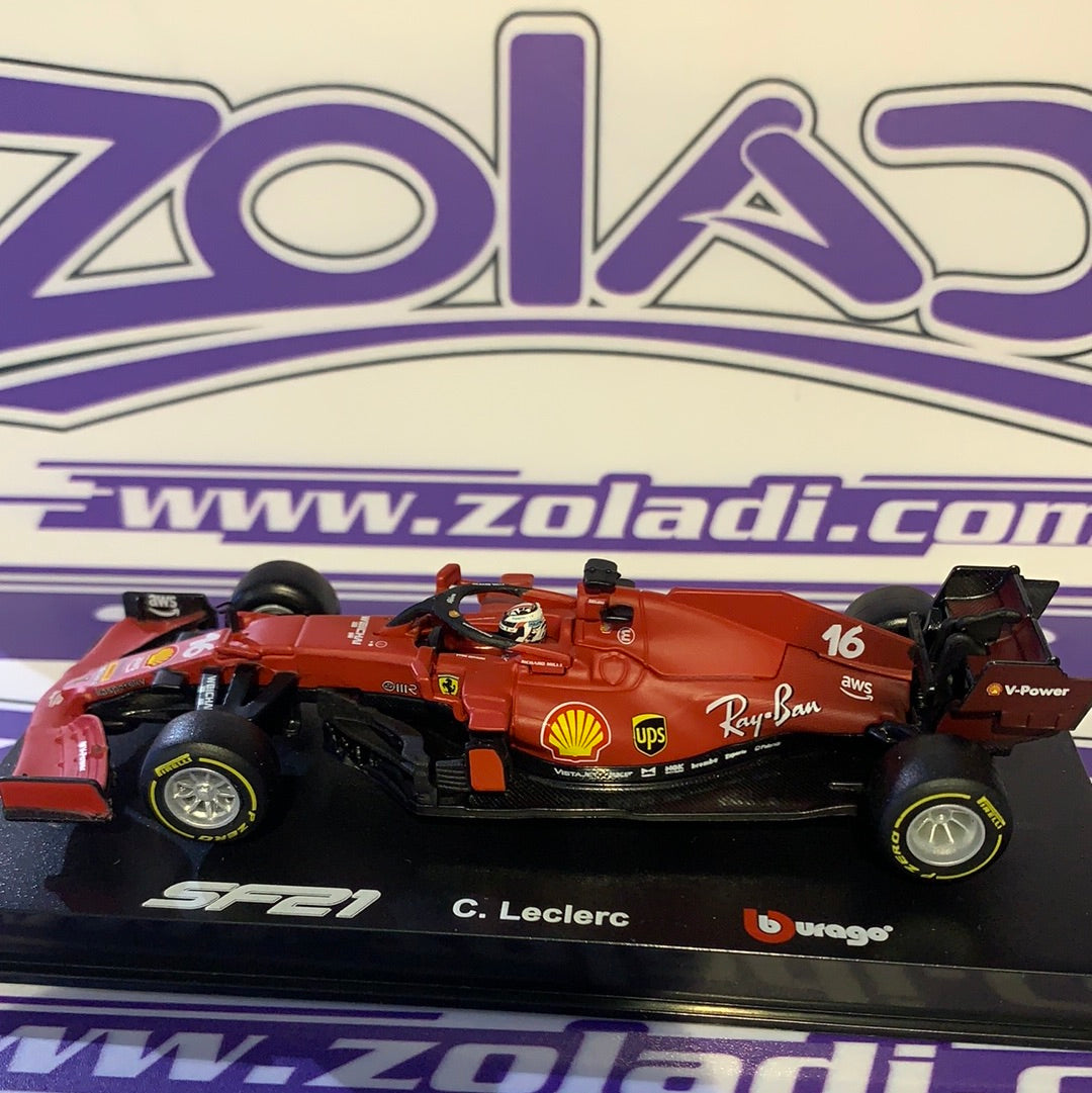 SF21 C Leclerc #16 Ferrari (CON ACRILICO/ CON CASCO) 2021