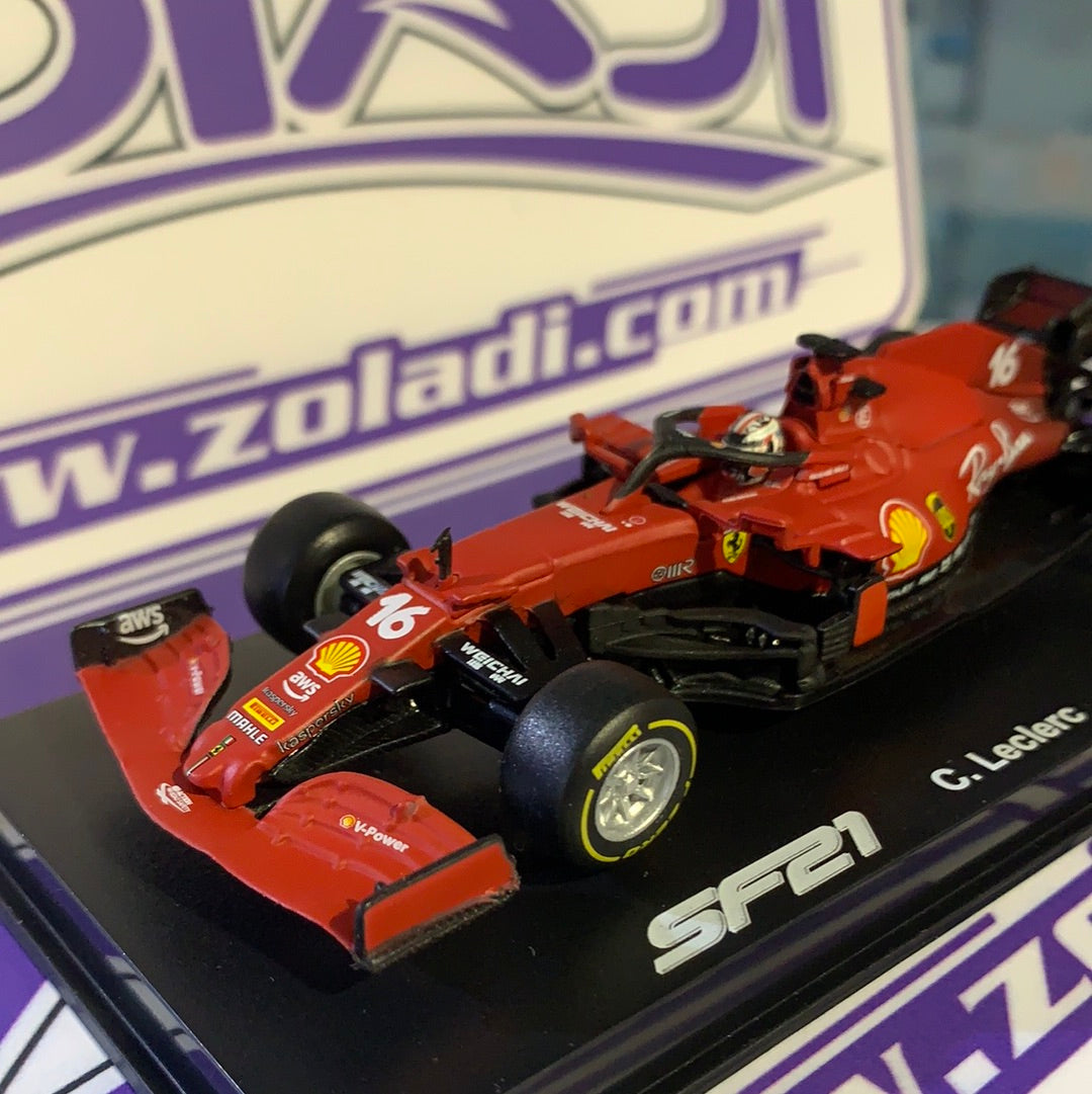 SF21 C Leclerc #16 Ferrari (CON ACRILICO/ CON CASCO) 2021