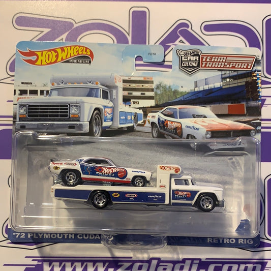 Plymouth Cuda Retro Rig Team Transport Hot Wheels